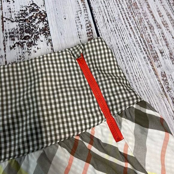 Nike Golf Sport Skirt size 2 Dri Fit Orange Olive Plaid Short A Line Pockets - Picture 2 of 8